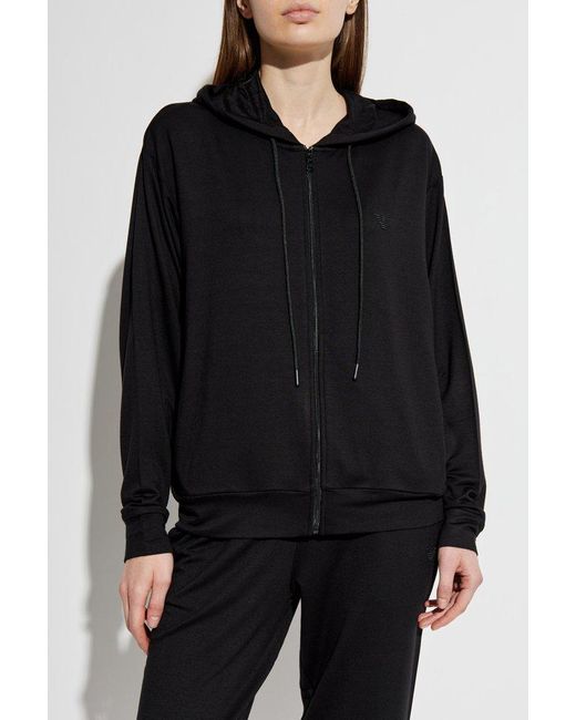 EA7 Black Sweatpants With Embroidered Logo