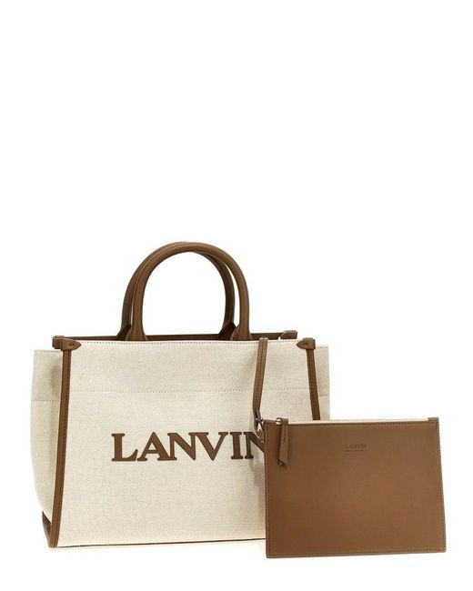 Lanvin Natural Logo Logo Patch Shopping Bag