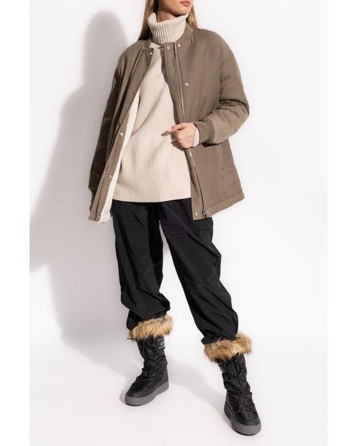 Yves Salomon Brown Convertible Jacket