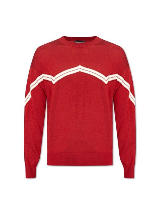 Emporio Armani Red Wool Sweater, for men