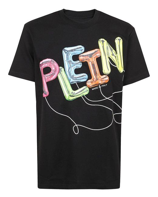 Philipp Plein Black T-Shirt Round Neck Ss for men