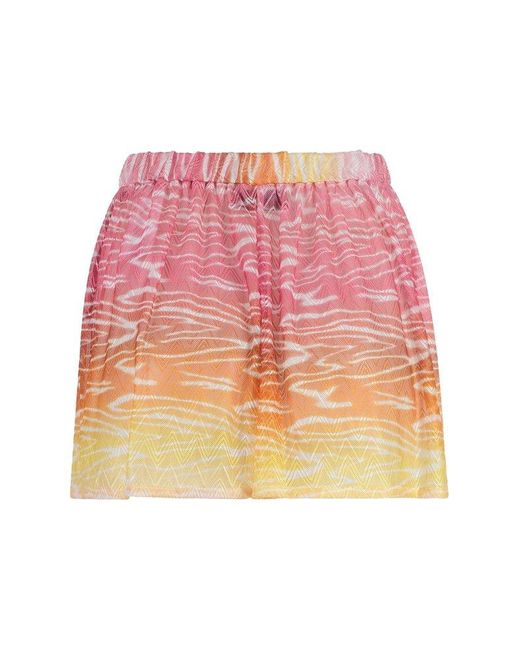 Missoni Pink Zigzag Printed Elasticated Waist Shorts