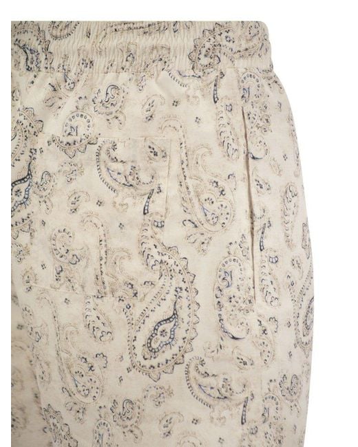 Brunello Cucinelli Natural Swimming Costume With Paisley Print for men