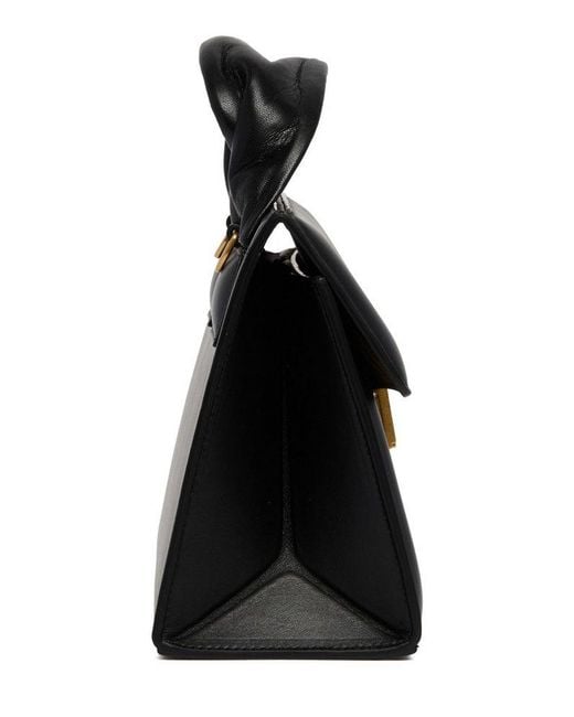 Nanushka Black The Sandi Lock Top Handle Bag
