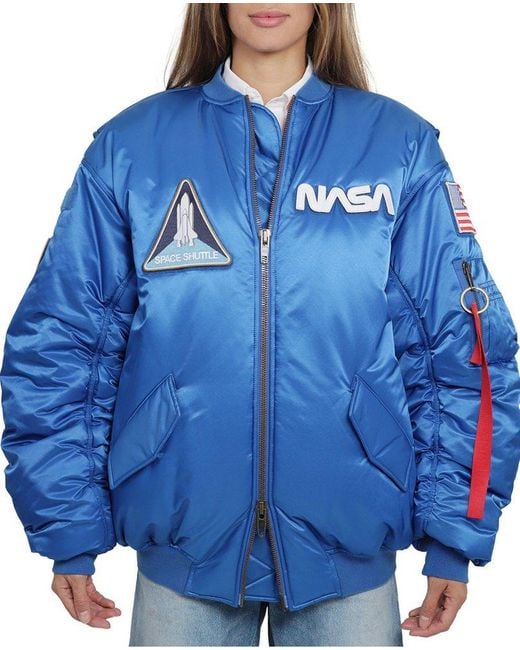 Balenciaga Synthetic Nasa Bomber Jacket in Blue - Save 28% | Lyst