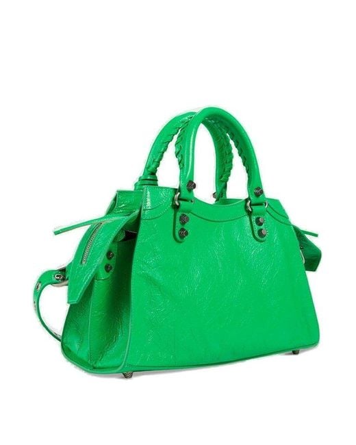 Balenciaga Green Neo Cagole City Small Shoulder Bag