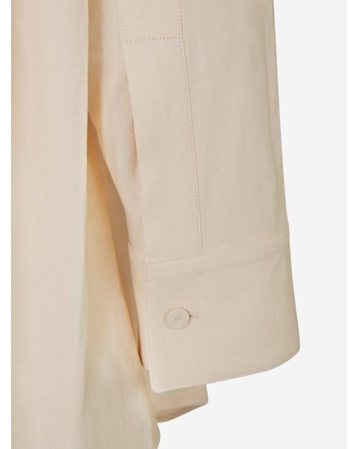 Jil Sander White Pointed Collar Long-sleeved Shirt