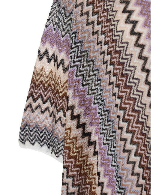 Missoni Multicolor Cape With Zigzag Motif