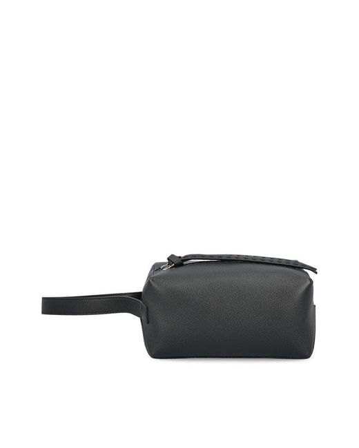 Fendi Black Logo Plaque Clutch Bag for men