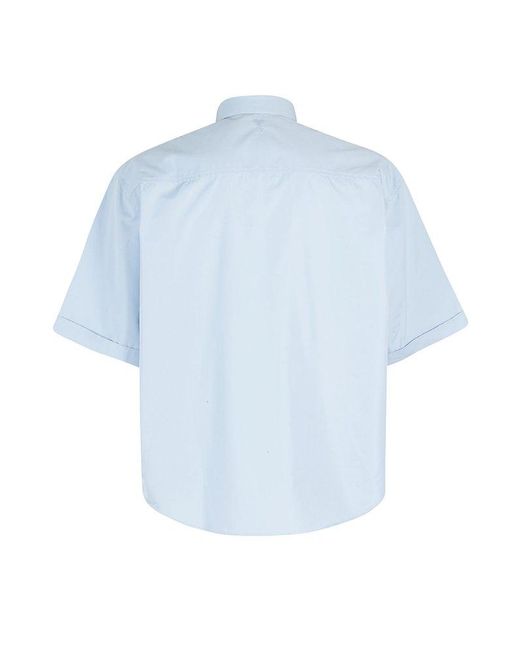 AMI Blue Short-sleeved Boxy Fit Shirt for men