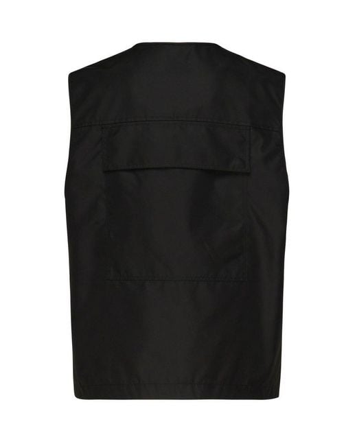 Dolce & Gabbana Black Logo Patch Zipped Gilet for men