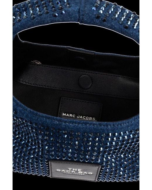 Marc Jacobs Blue Embellished Denim Mini Sack Bag