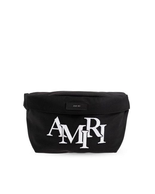 Amiri Black Staggered Logo-embroidered Zipped Belt Bag for men