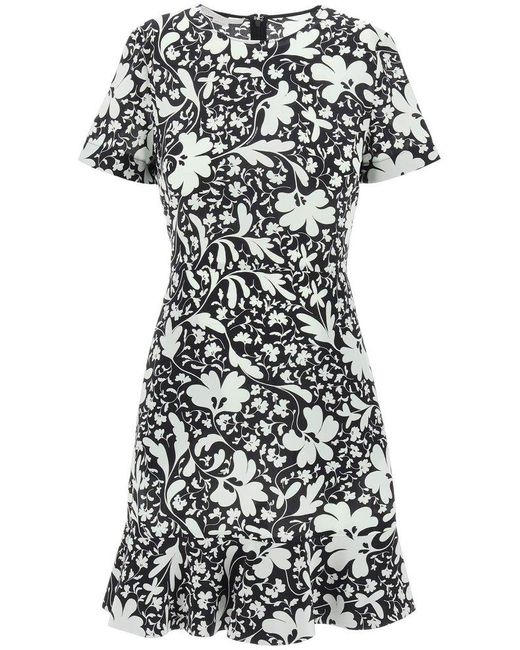 Stella McCartney Black Floral Silk Mini Dress By Stella iconic Floral