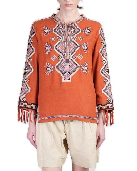 Tシャツ・カットソー Isabel Marant Orange silk Zelda blouse Isabel Marant Zelda Blouse in Orange | Lyst Canada