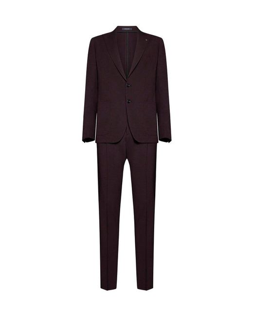 Tagliatore Red Single-breasted Two-piece Suit Set for men