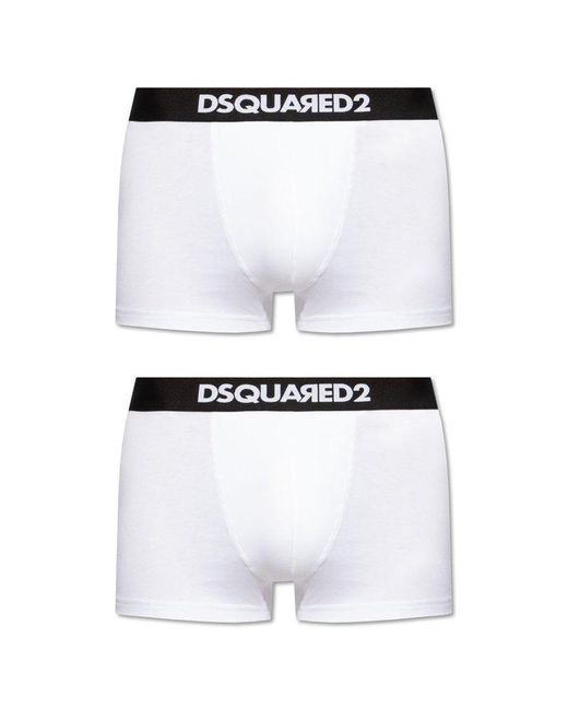 DSquared² White 2 Pack Logo Waistband Boxers for men