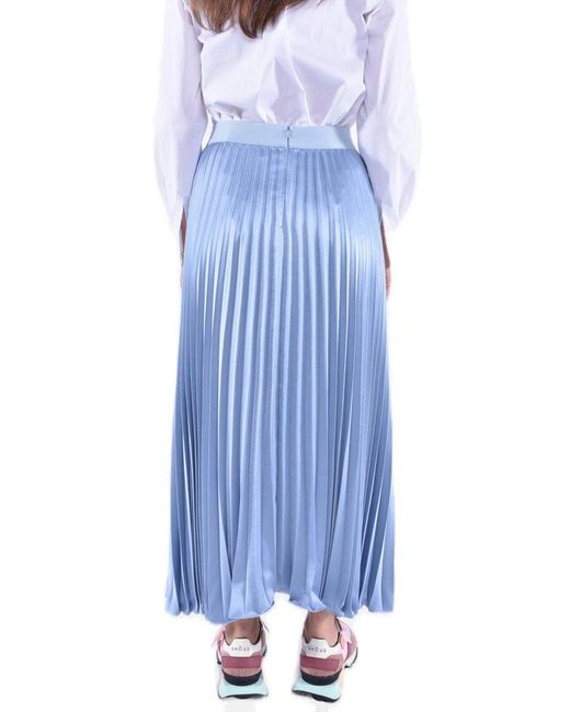 Weekend by Maxmara Blue High Waist Pleated Skirt