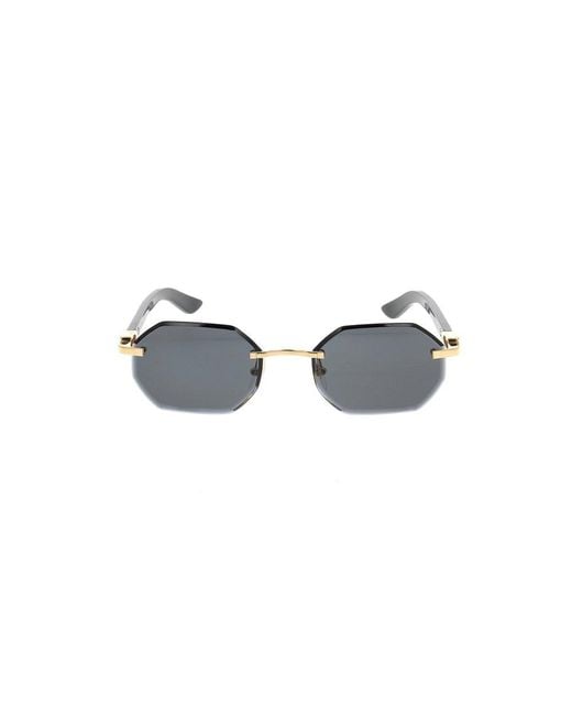 Cartier Black Geometric Frame Sunglasses