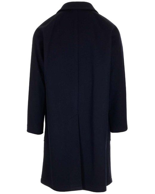 Tagliatore Blue Single-breasted Long Sleeved Coat for men