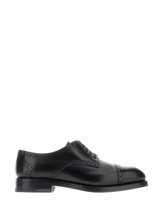 Gucci Black Derby Lace-up Shoes for men