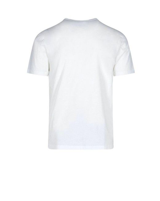 sunflower White Short Sleeved Crewneck T-shirt for men