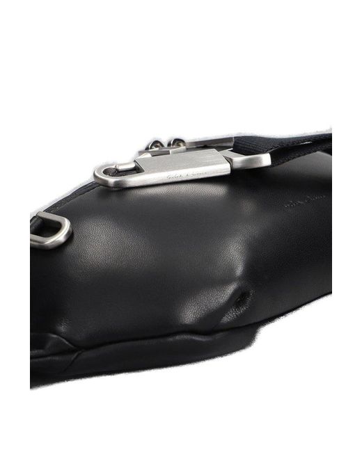 Rick Owens Black Geo Bumbag Zipped Belt Bag for men
