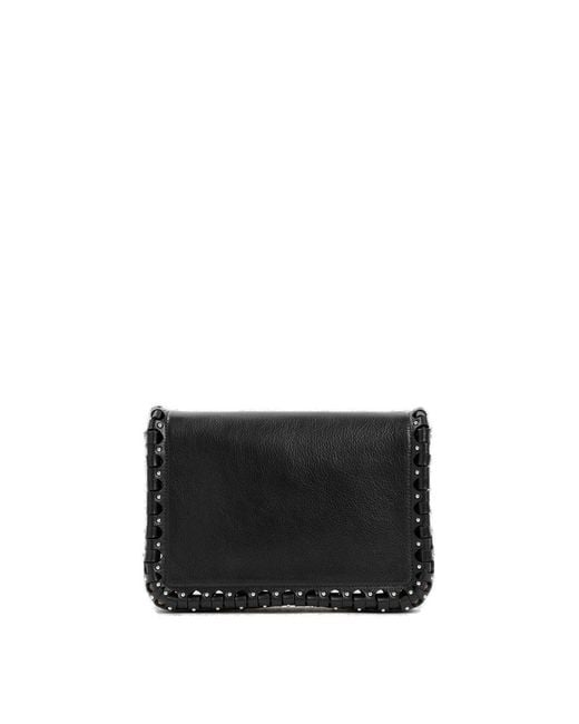 Alaïa Leather Hinge Flap Shoulder Bag in Black | Lyst