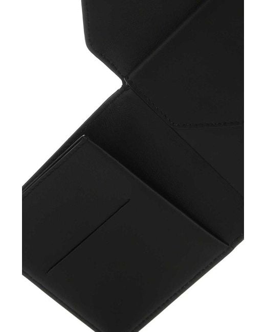 Saint Laurent Black Colour-block Tri-fold Wallet