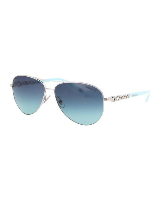 Tiffany & Co Blue Aviator Frame Sunglasses