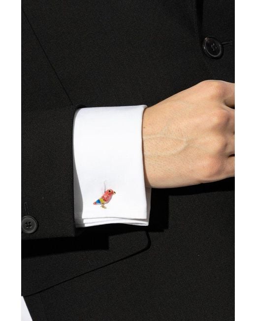 Paul Smith Multicolor Macaw Parrot Cufflinks for men