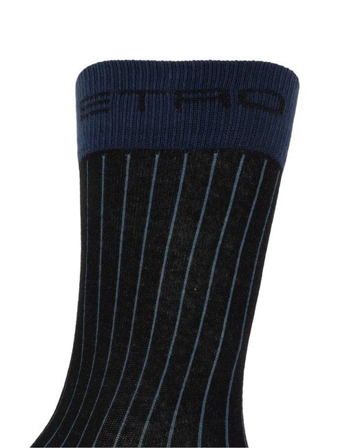 Etro Black Cotton Socks, for men