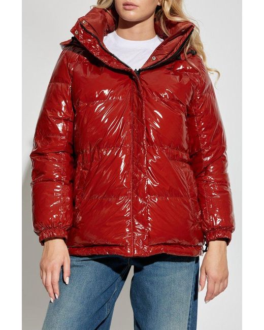 Yves Salomon Red Reversible Jacket With Detachable Hood