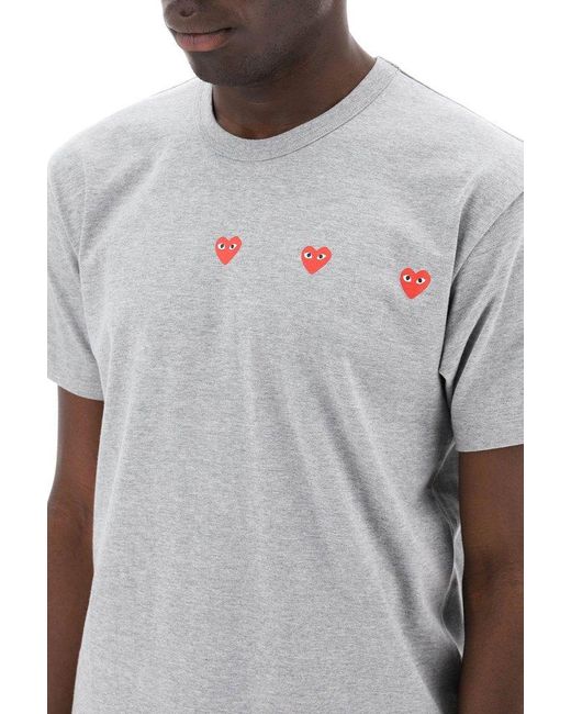 COMME DES GARÇONS PLAY Gray "Round-Neck T-Shirt With Heart for men
