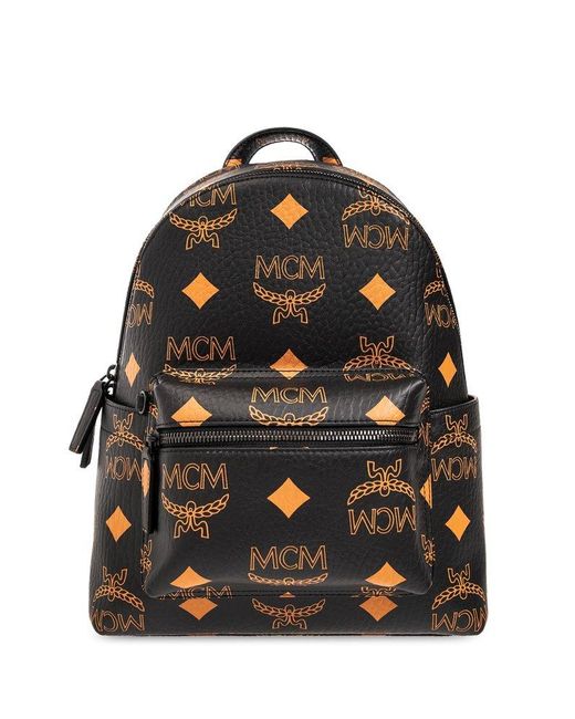 MCM Black Backpack With Logo, for men