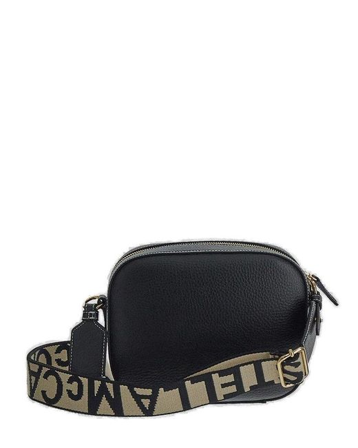 Stella McCartney Black Stella Logo Grainy Alter Mat Mini Bag
