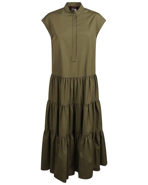 Max Mara Green Bairo Sleeveless Dress