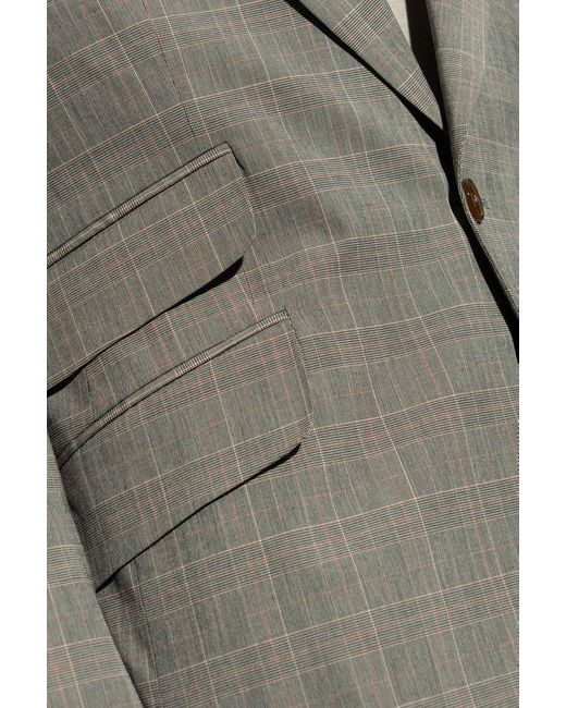 Vivienne Westwood Gray Single-breasted Checkered Blazer, for men