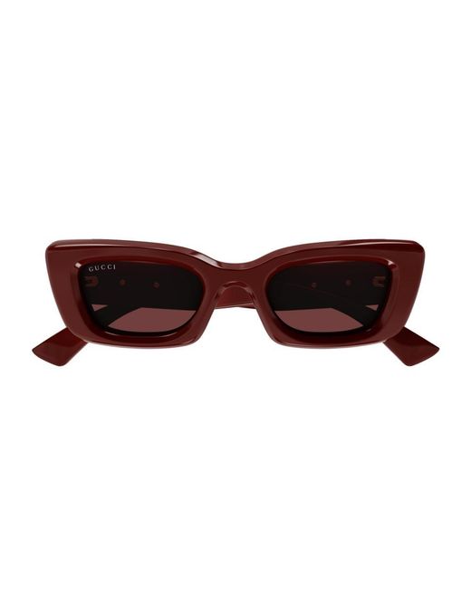 Gucci Black Rectangle-Frame Sunglasses