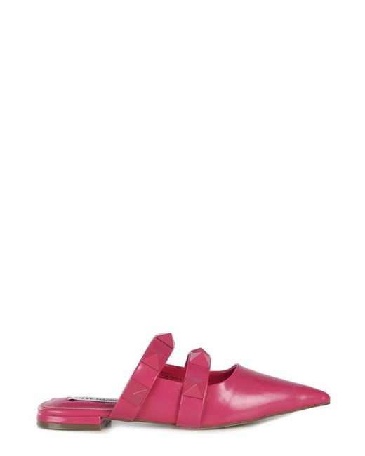 Steve Madden Pink Pointed-toe Studded Flat Shoes