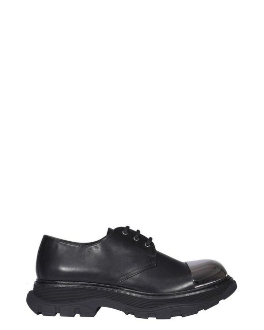 Alexander McQueen Black Tread Derby Lace-up Shoes for men