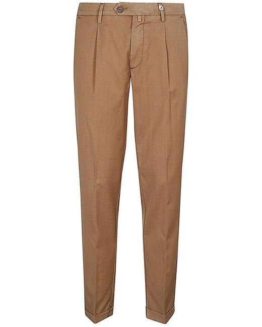 Myths Natural Tailored Tapered Pleat-detailed Trousers for men