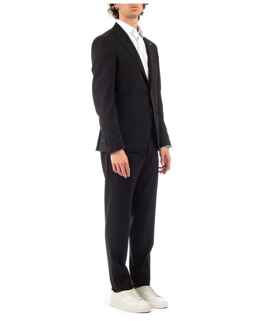 Tagliatore Black Single-Breasted Tailored Suit for men