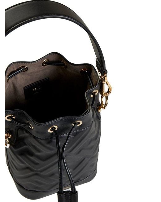 Fendi Black Mon Tresor Ff-motif Bucket Bag