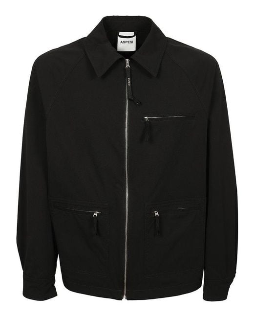 Aspesi Black Taharu Twill Jacket for men