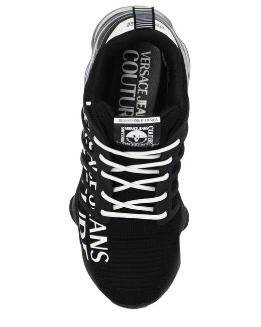 Versace Black Logo Printed Low-top Sneakers for men
