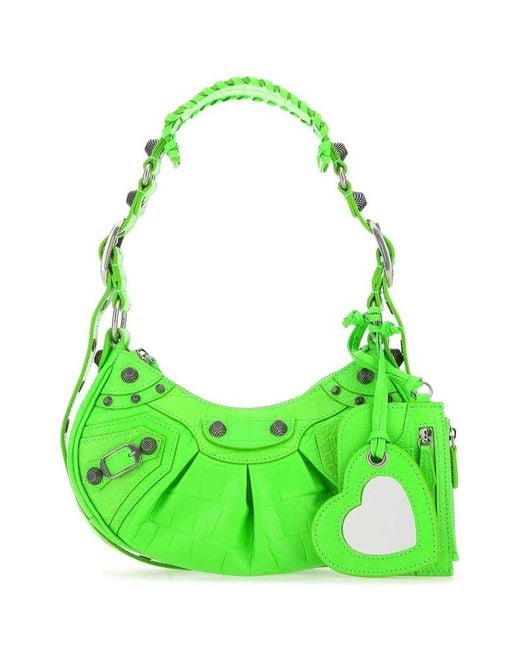 Balenciaga Leather Le Cagole Xs Shoulder Bag in Green - Save 5% | Lyst UK