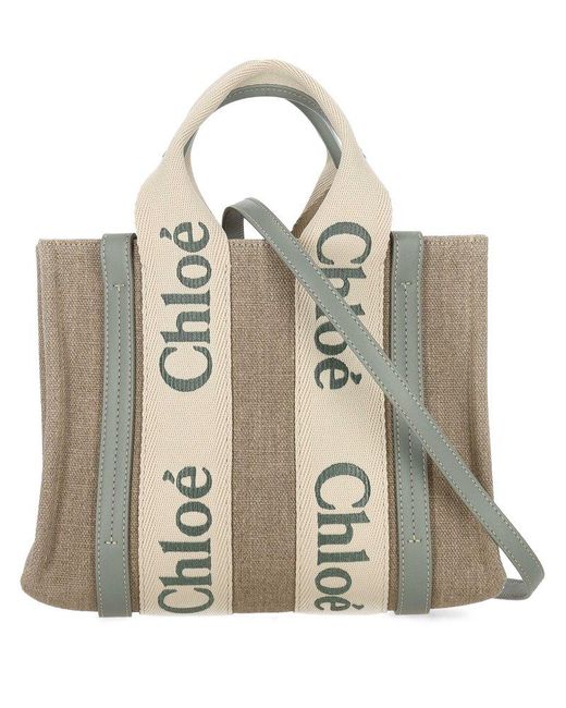 Chloé Metallic Woody Small Tote Bag