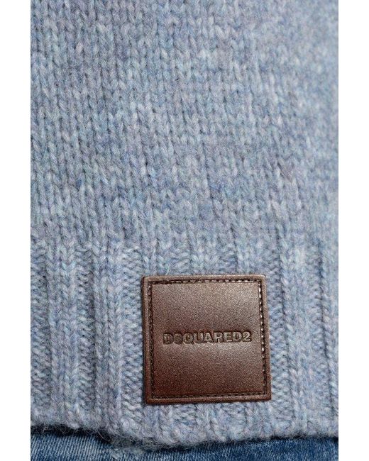 DSquared² Blue Sweater With Logo, for men