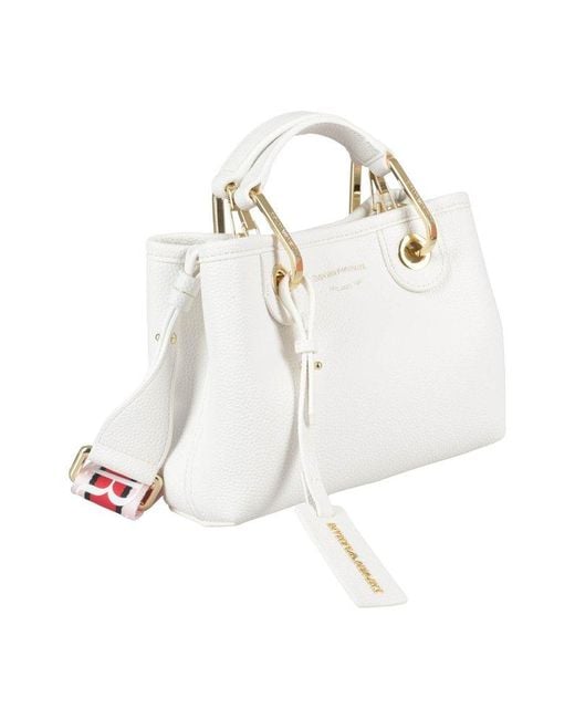 Emporio Armani White Myea Mini Shopping Bag